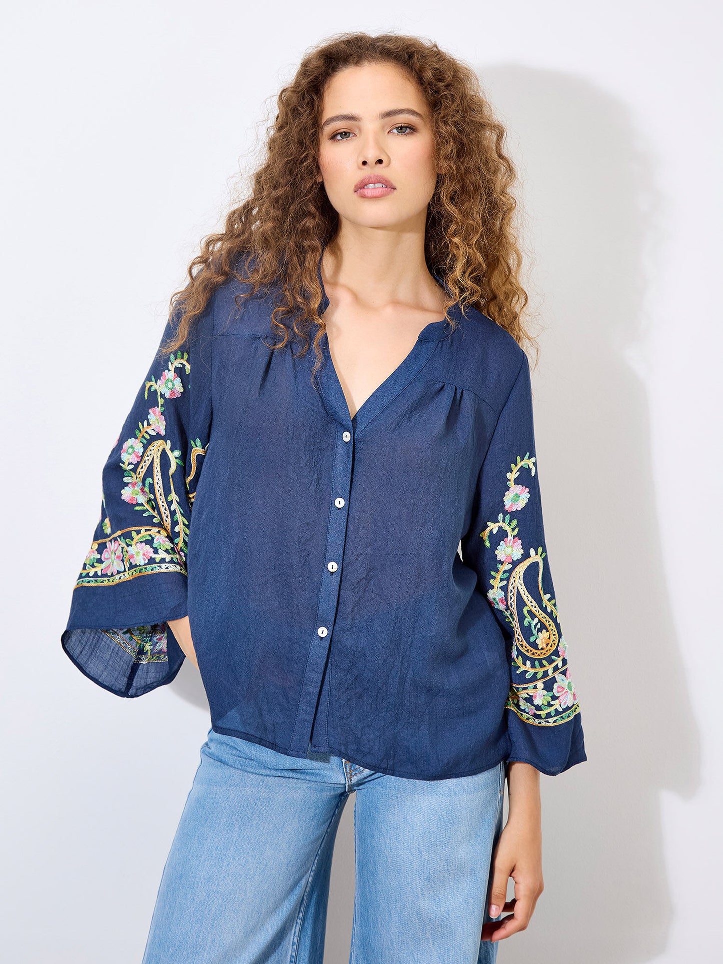 Paisley Bell Sleeve Blouse