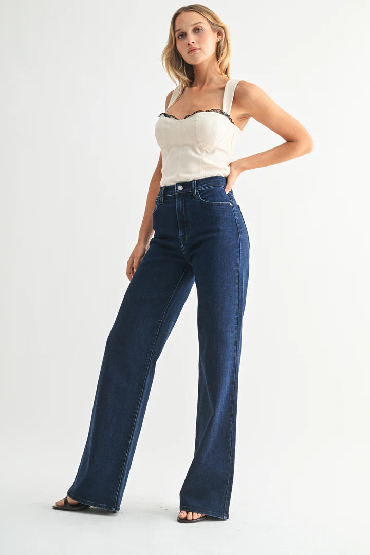 Just Black Denim - Dark Palazzo Jean