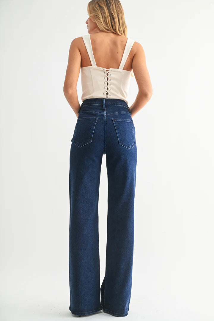 Just Black Denim - Dark Palazzo Jean