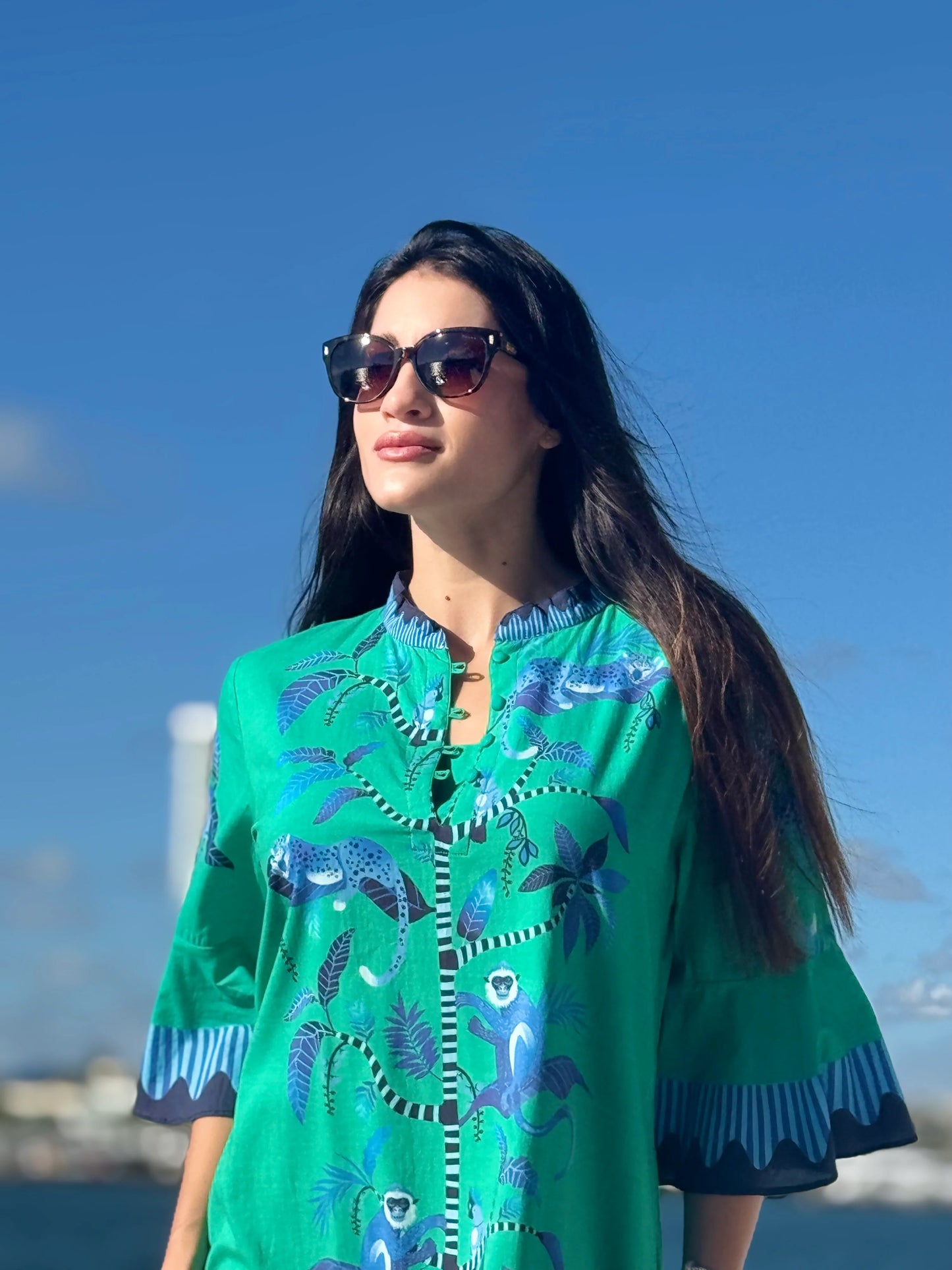 Como Midi Dress - Menagerie Green