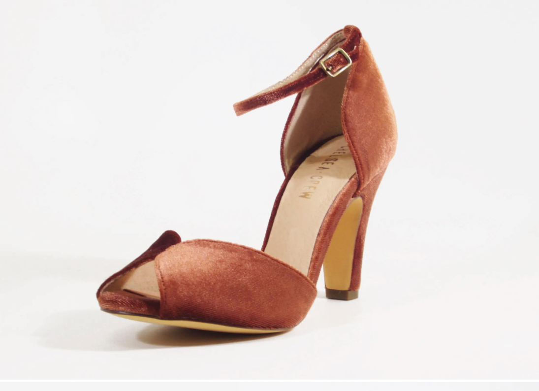 Velvet Peep toe Heel