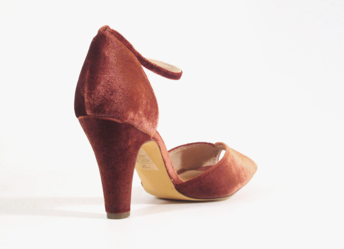 Velvet Peep toe Heel