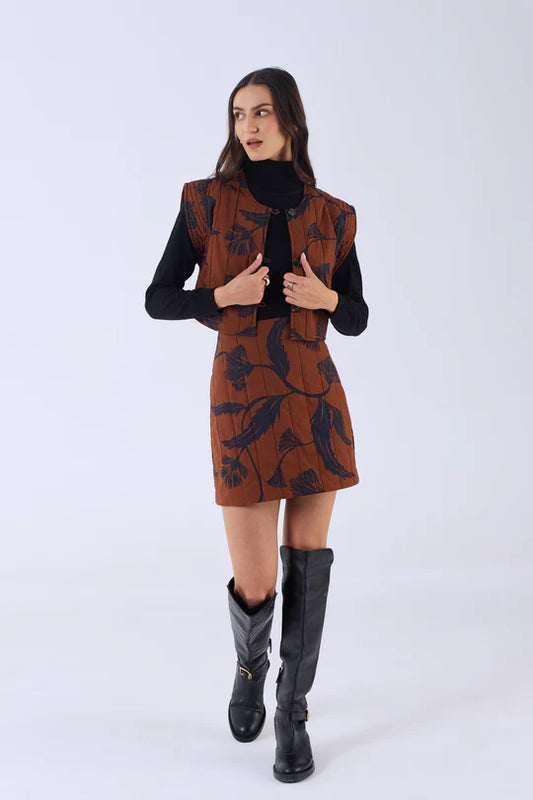 Lennon Skirt - Noir Bloom Brown