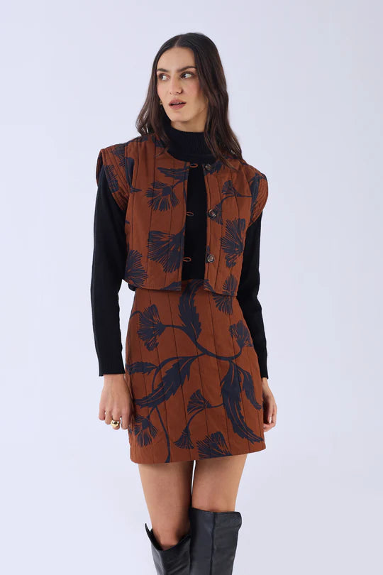 Lennon Skirt - Noir Bloom Brown