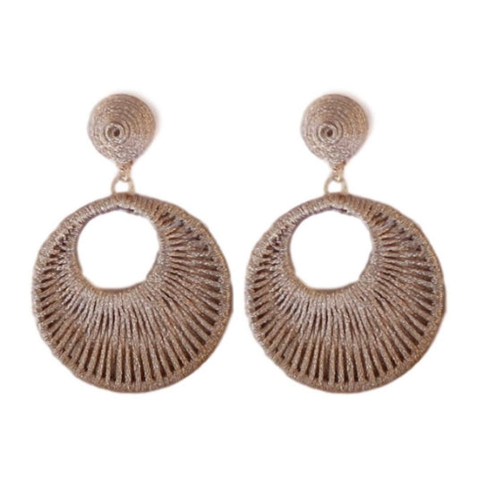 Bronze Metallic Wrapped Bali Statement Drop Earrings