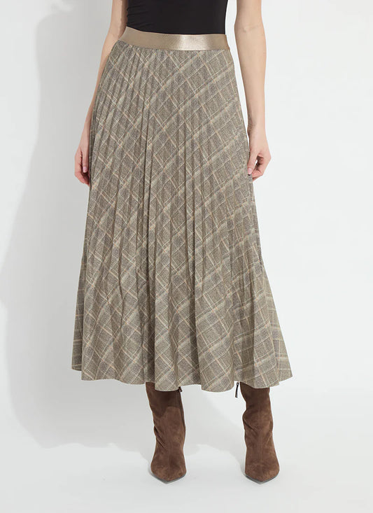 Sabrina Ponte Pleated Midi Skirt