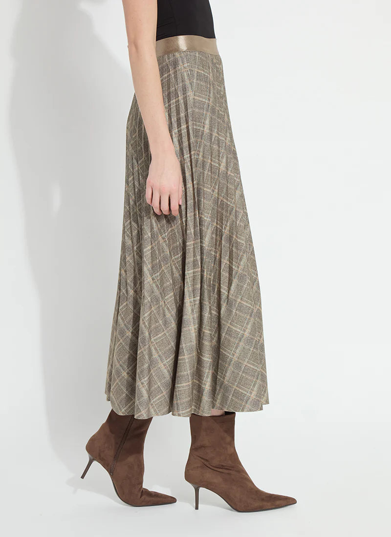 Sabrina Ponte Pleated Midi Skirt
