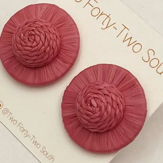 Two Forty-Two South Pink Zadie Stud Earrings
