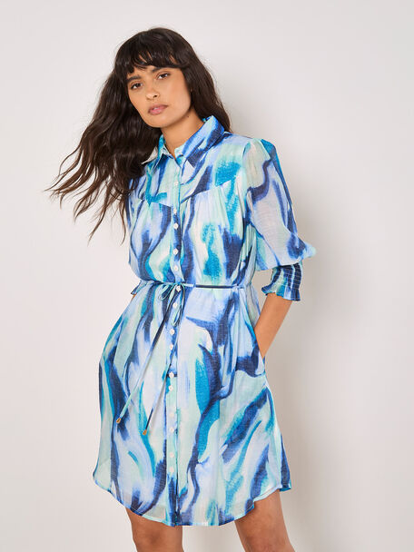Painterly Swirls - Shirt Dress
