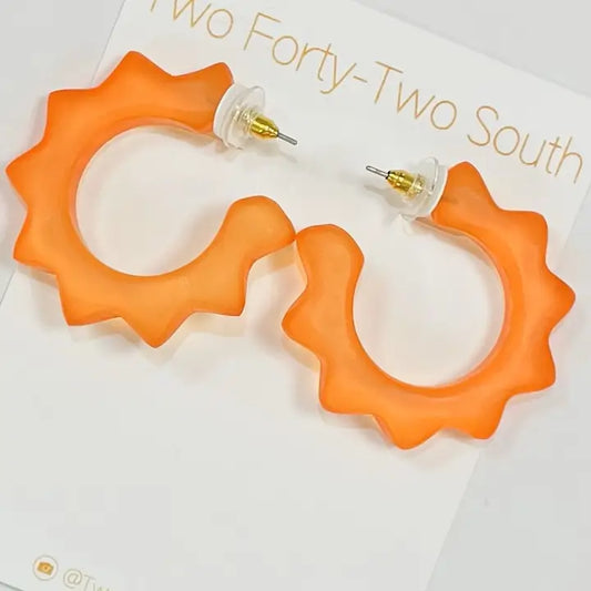 Two Forty-Two South Retro Frosted Hoop - Orange