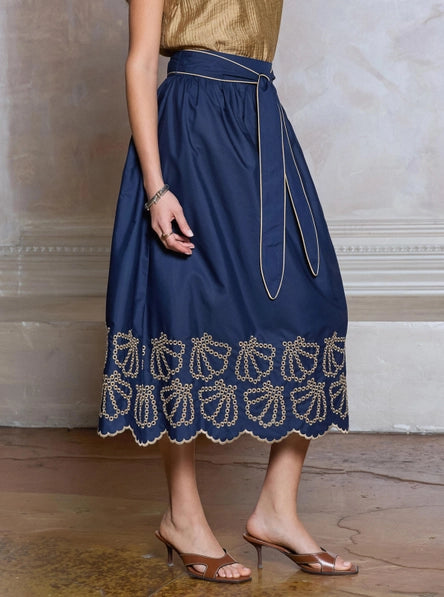 Embroidered A-Line Skirt by Current Air