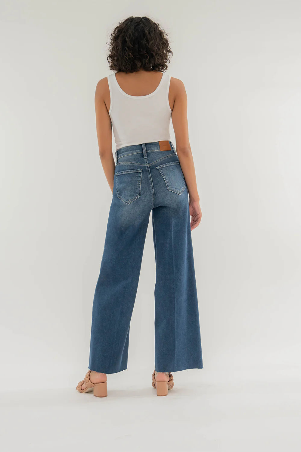 Hudson Wide Leg Denim in Cotton Blue
