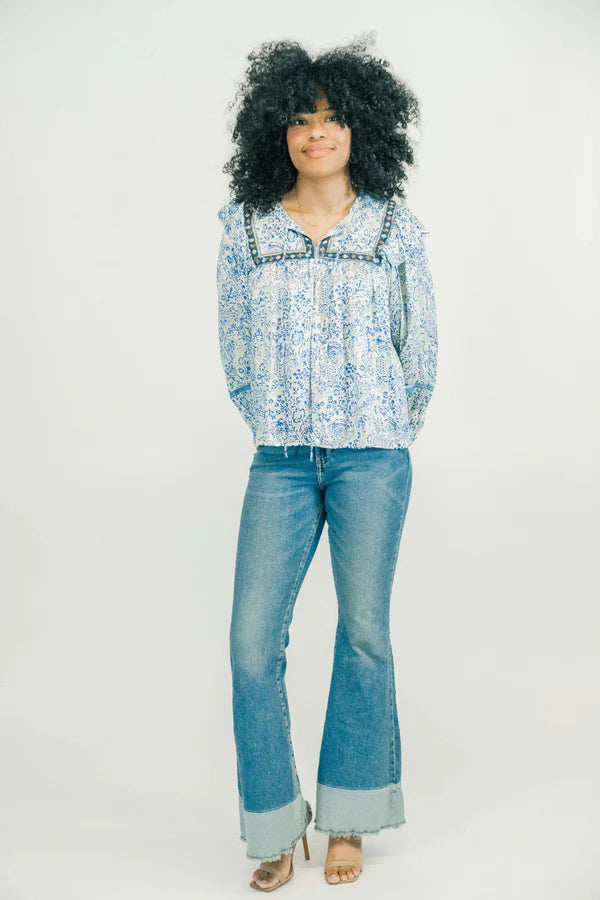 Ash Blouse - Midnight Meadow