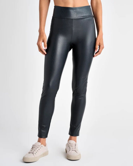 Splendid Navy Vegan Leather Stretch Legging