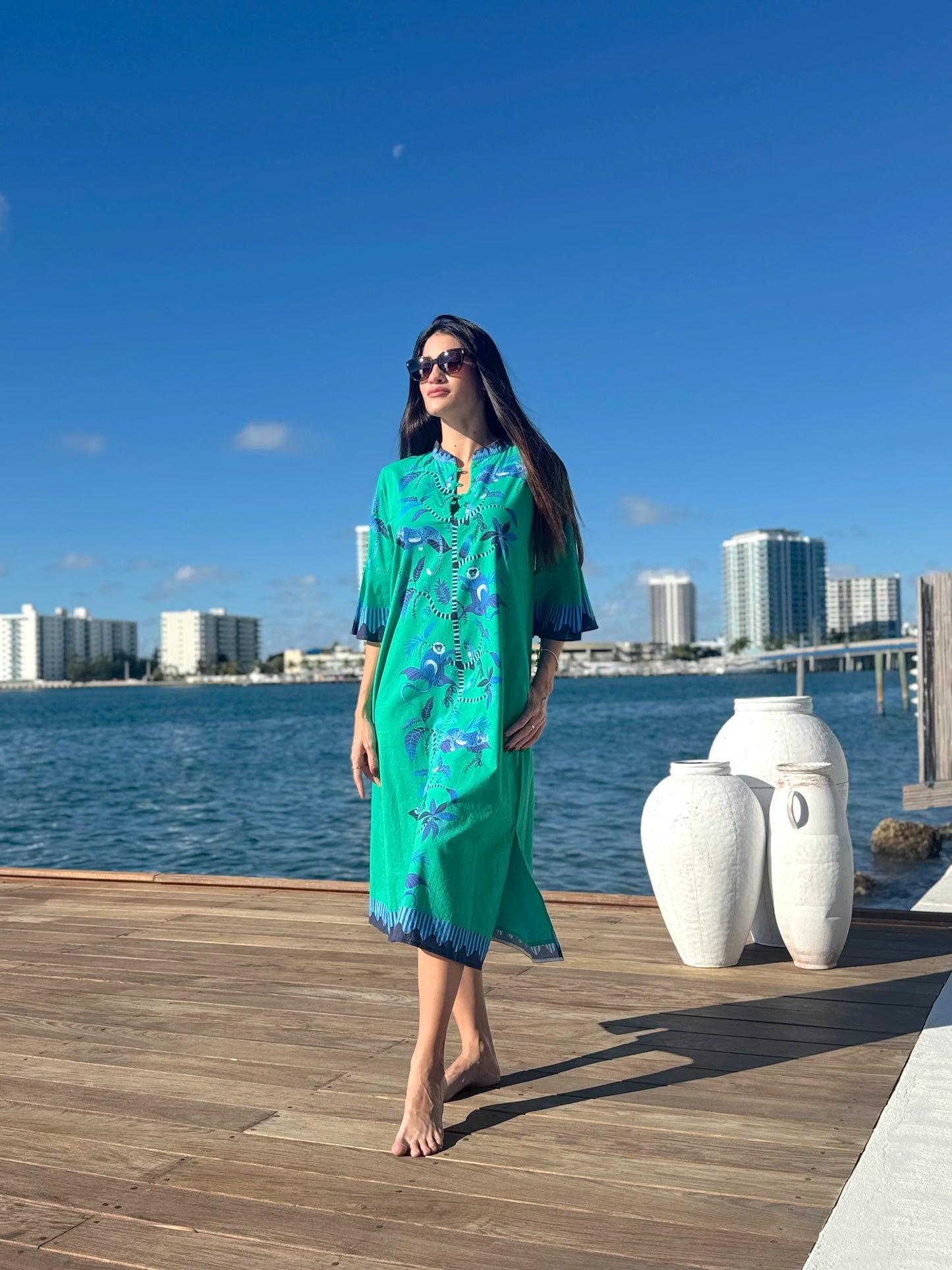 Como Midi Dress - Menagerie Green