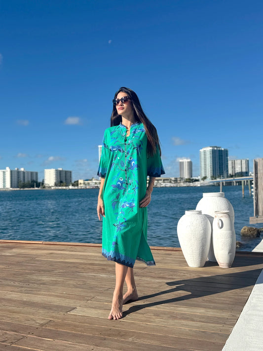 Como Midi Dress - Menagerie Green