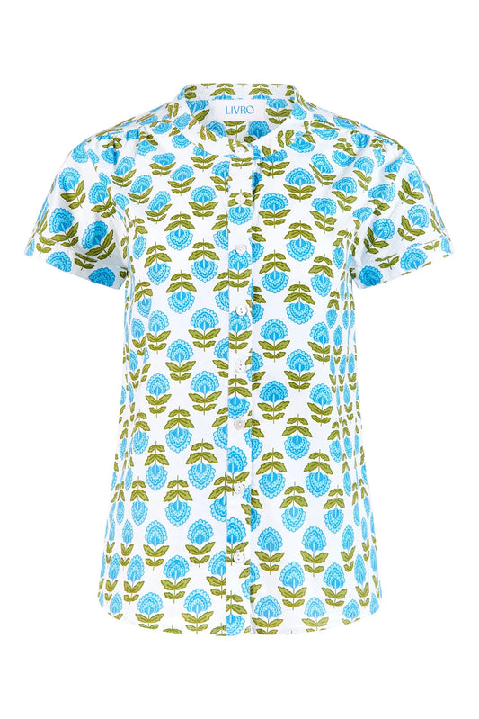 Grace Shirt - Liv Blue Motif