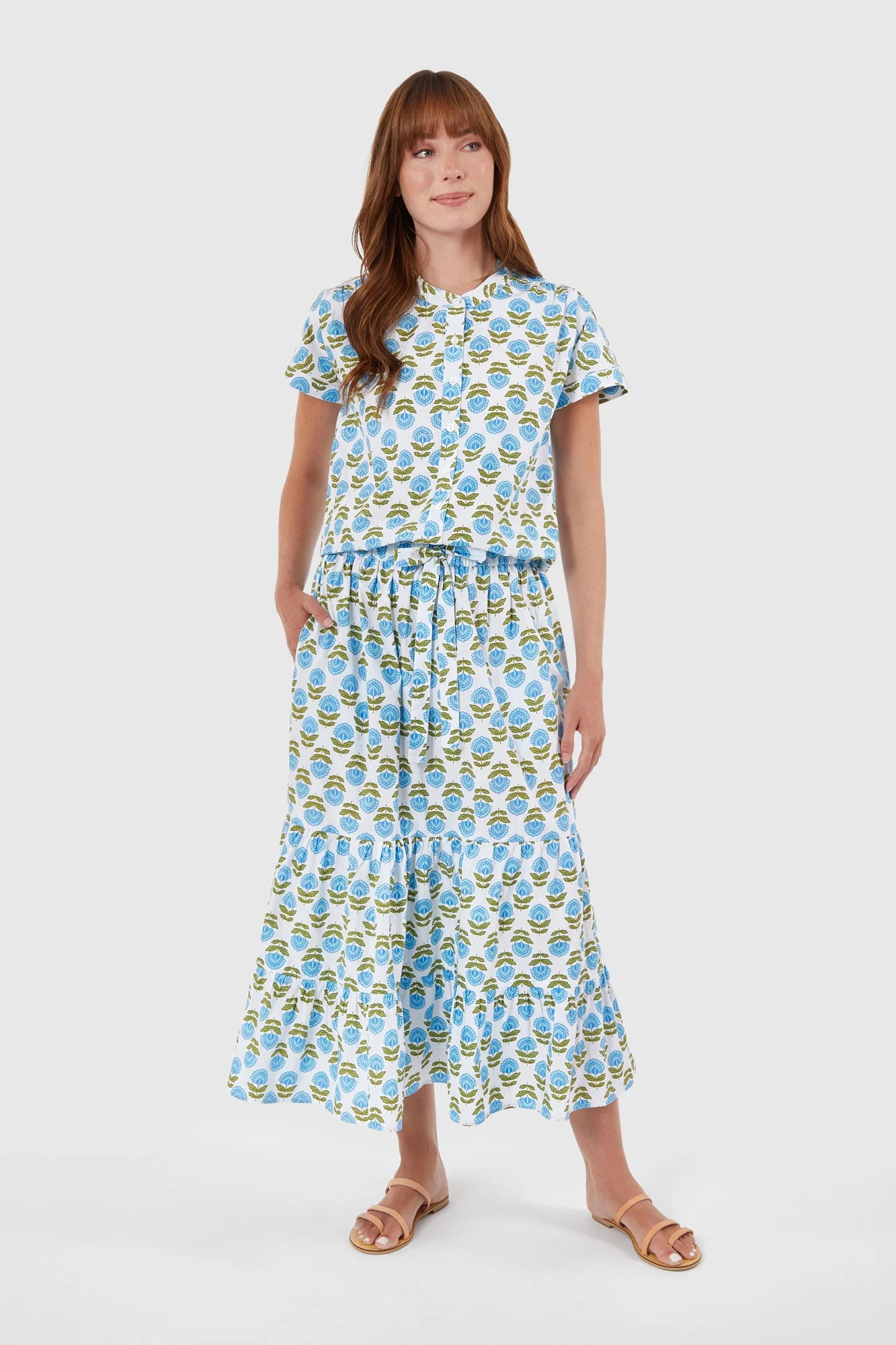 Market Skirt - Liv Blue Motif