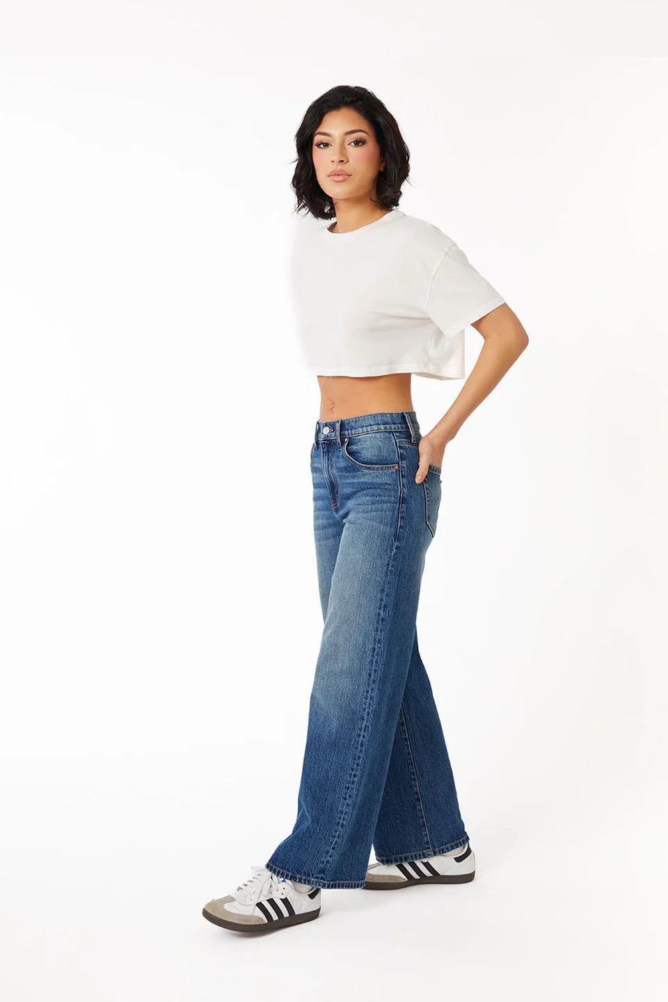 Soho Fitted Wide Leg Denim - Sixty Blue