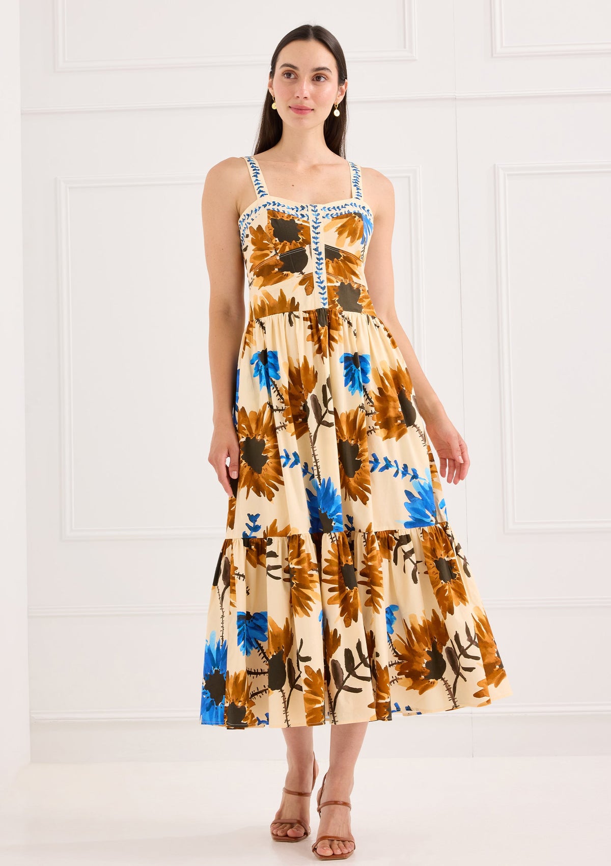 Alivia Gianna Dress in Sunflower Haze, front view