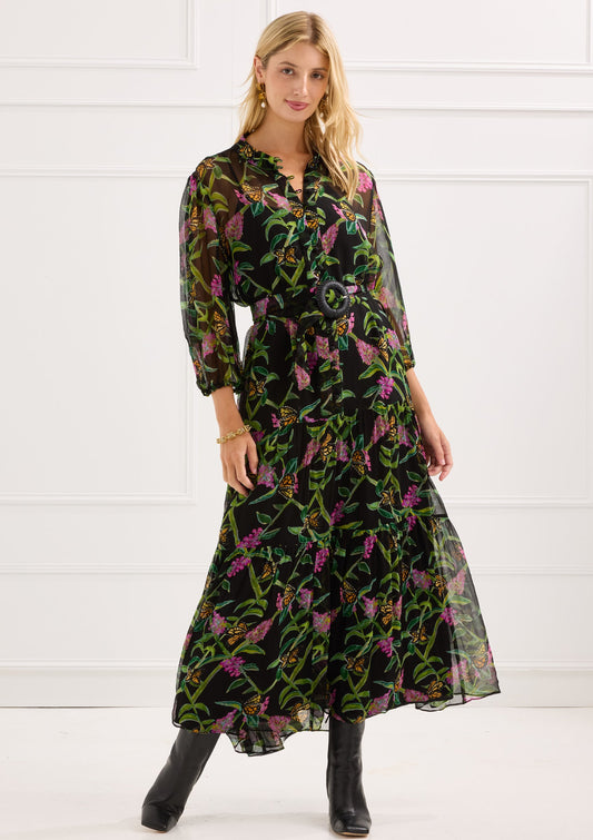 Alivia The Tessa Dress in Butterfly Garden, front view