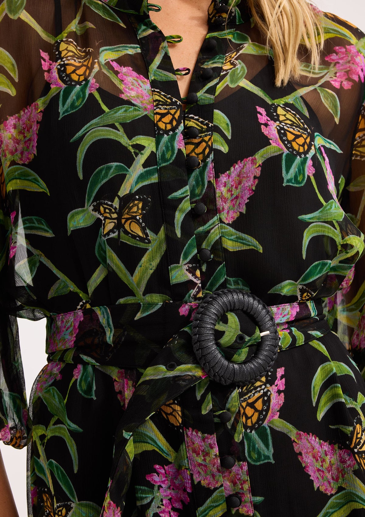 Alivia Butterfly Garden floral and butterfly print detail