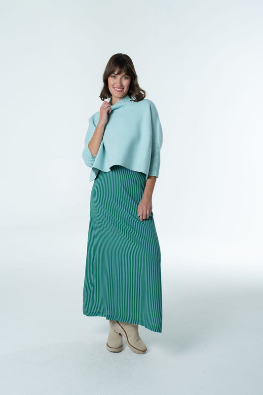 Briton Court Tiffany Striped Skirt in Emerald Stripe, product view 1.