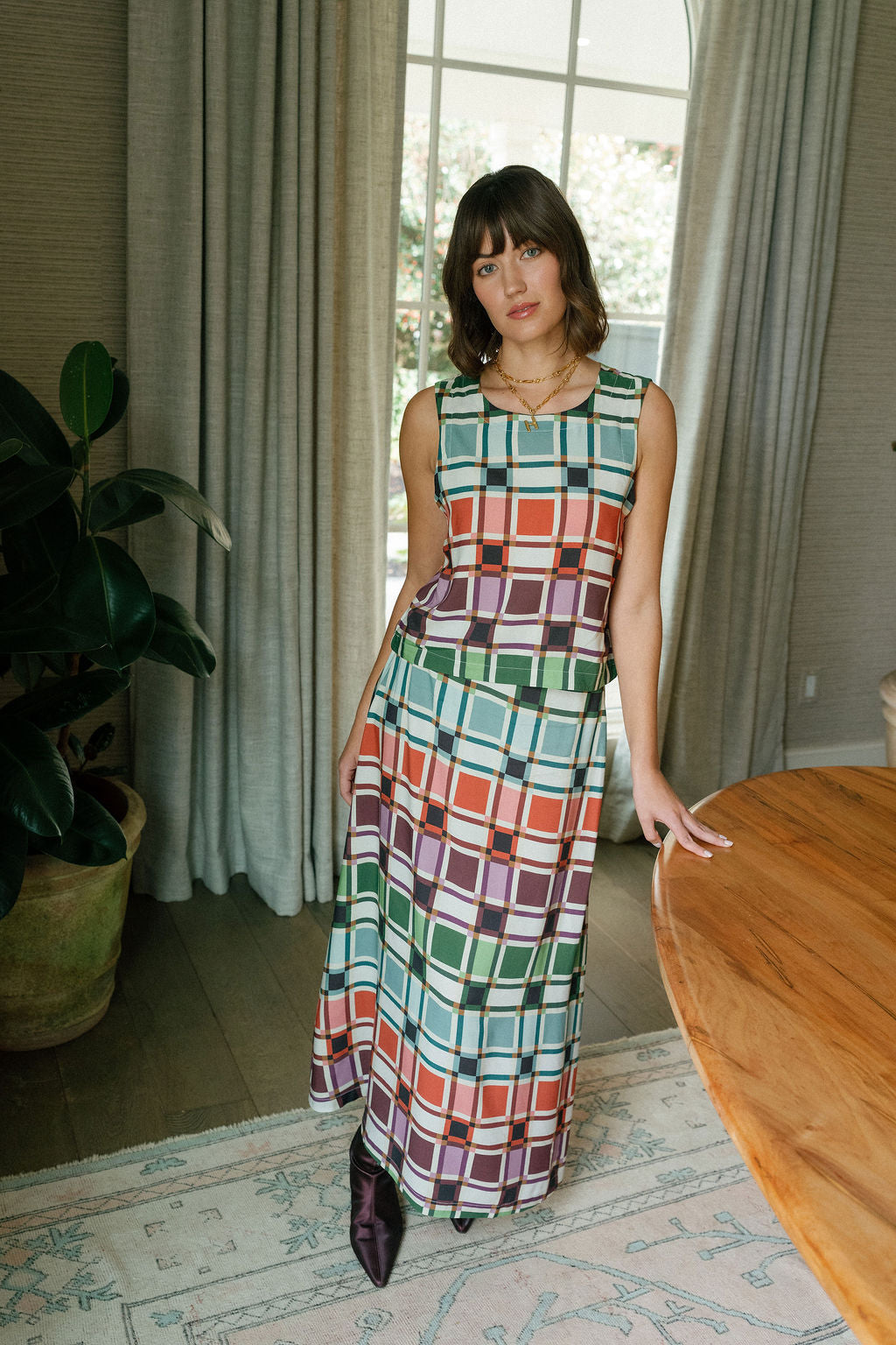Briton Court Stacey Top in Candy Box Check, product view 3.