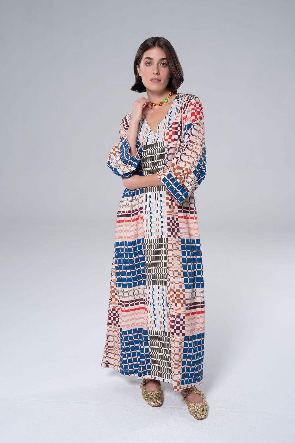 Briton Court Juliet Maxi Dress in Cream, product view 1.