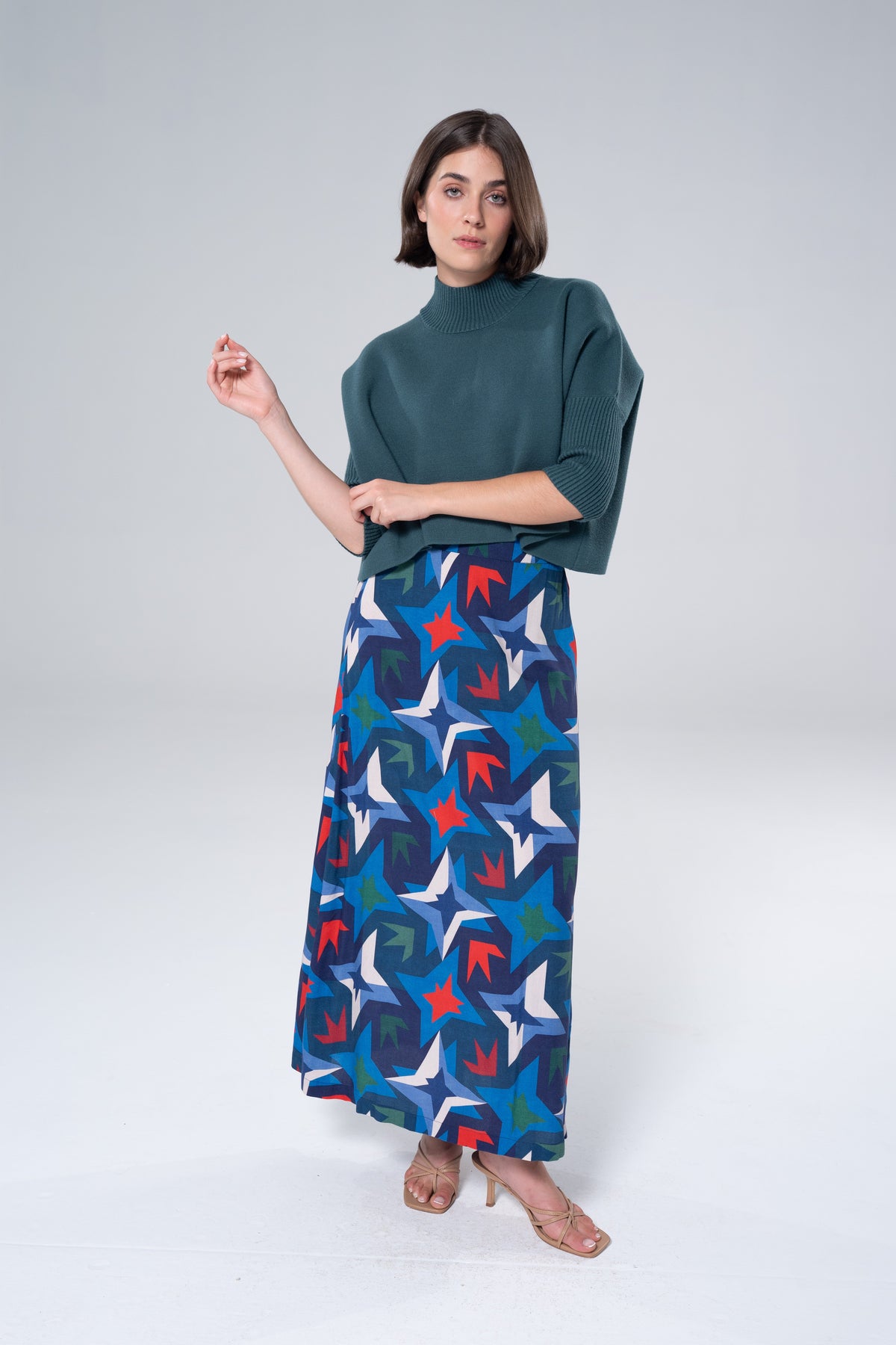 Briton Court Tiffany Colorblock Skirt in Cobalt, product view 1.