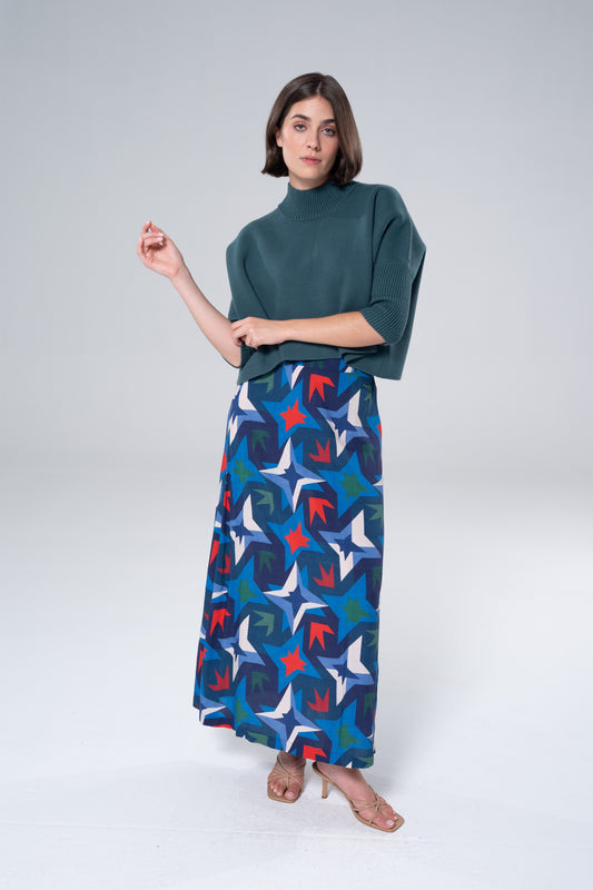 Briton Court Tiffany Colorblock Skirt in Cobalt, product view 1.