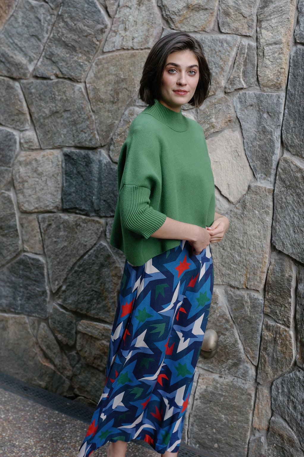 Briton Court Tiffany Colorblock Skirt in Cobalt, product view 2.