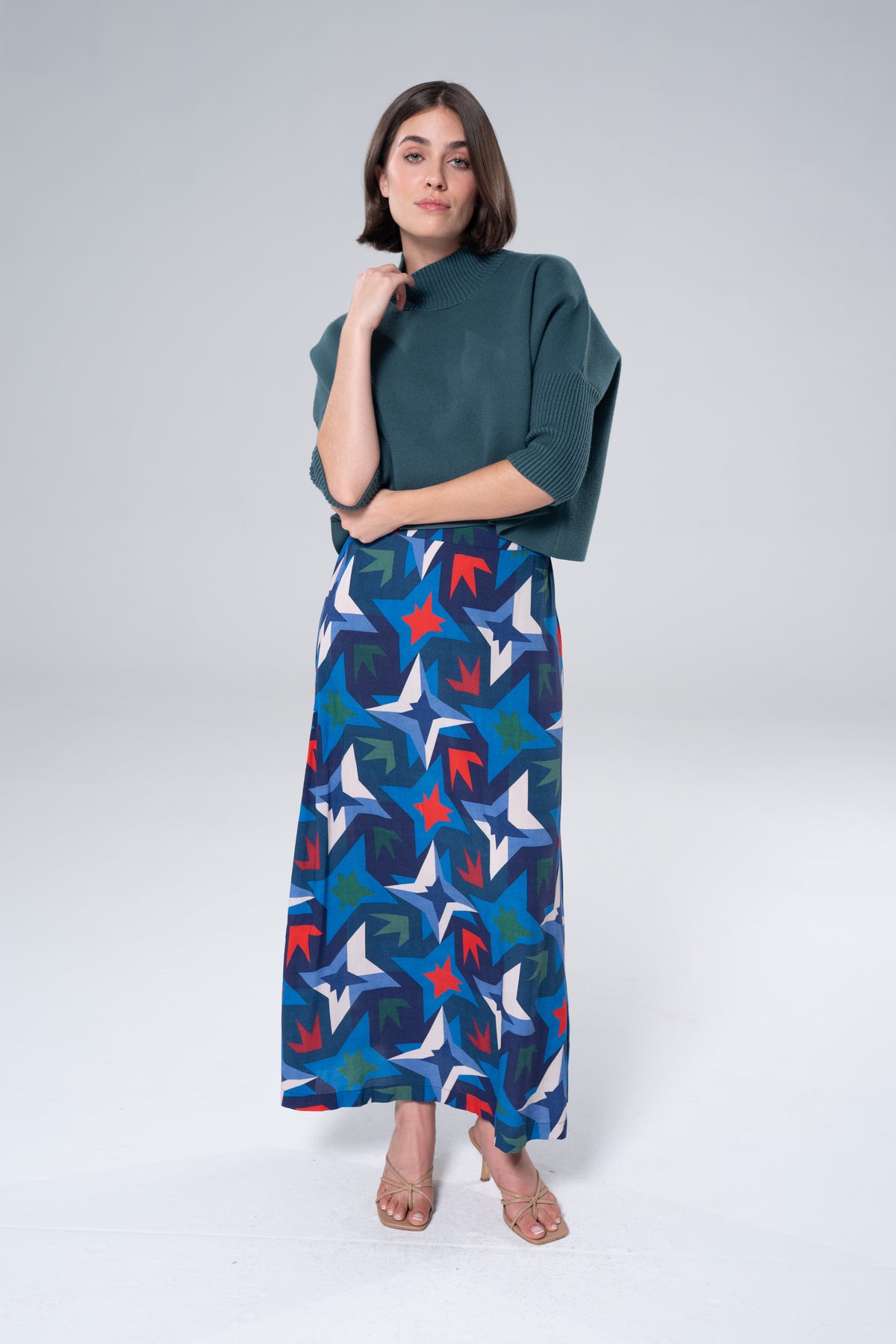 Briton Court Tiffany Colorblock Skirt in Cobalt, product view 3.