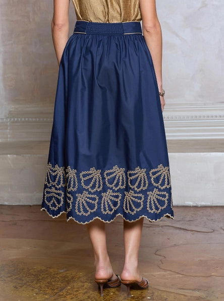 Embroidered A-Line Skirt by Current Air
