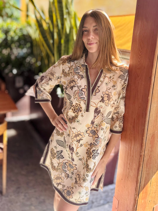 Islapayal Masai dress in Sparrow Woods Ivory, view 1
