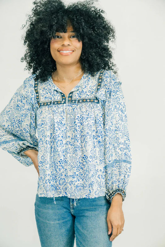 Ash Blouse - Midnight Meadow