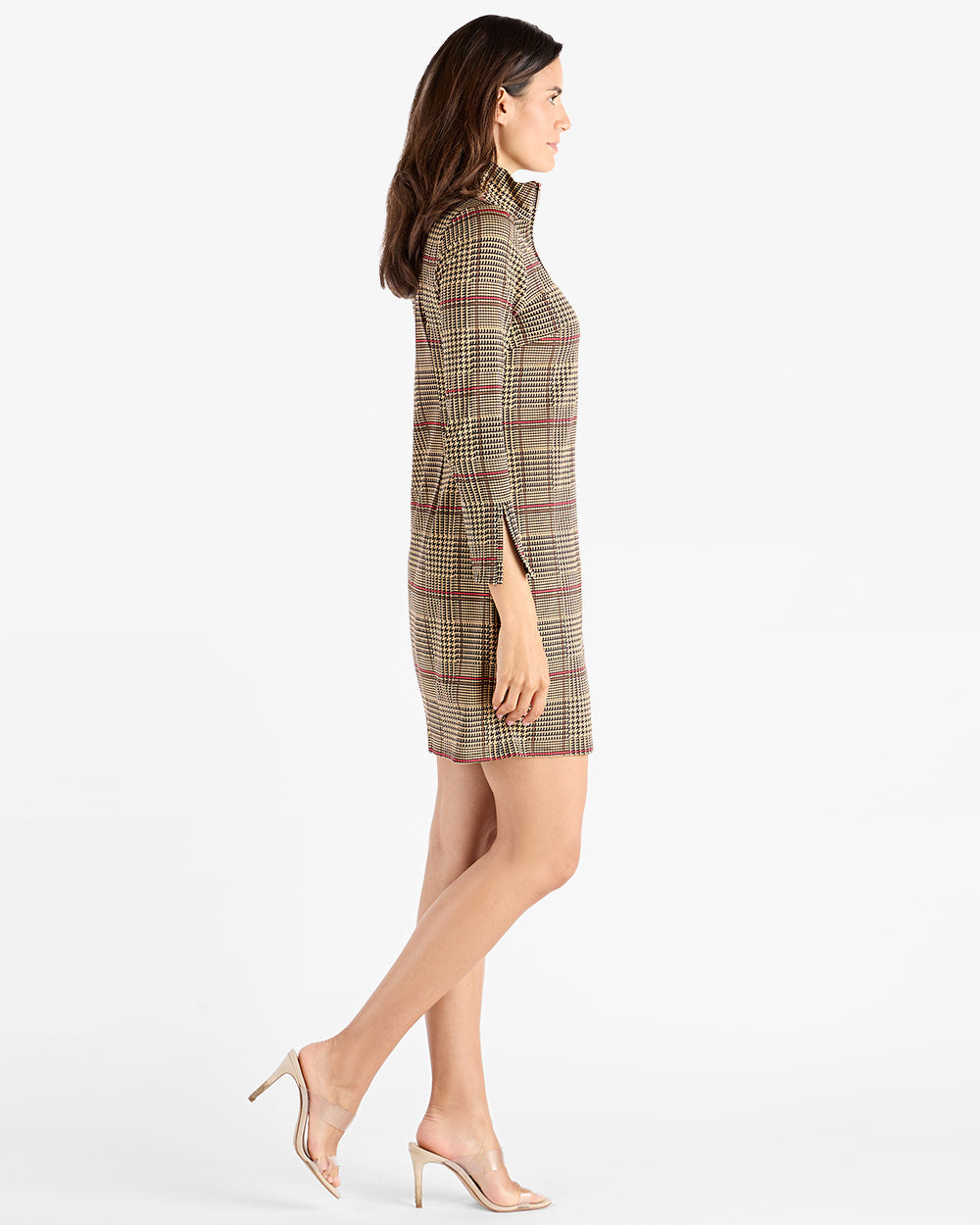 Jude Connally Anna dress in Glen Plaid Camel, view 3