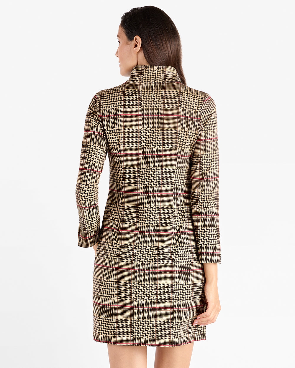 Jude Connally Anna dress in Glen Plaid Camel, view 4