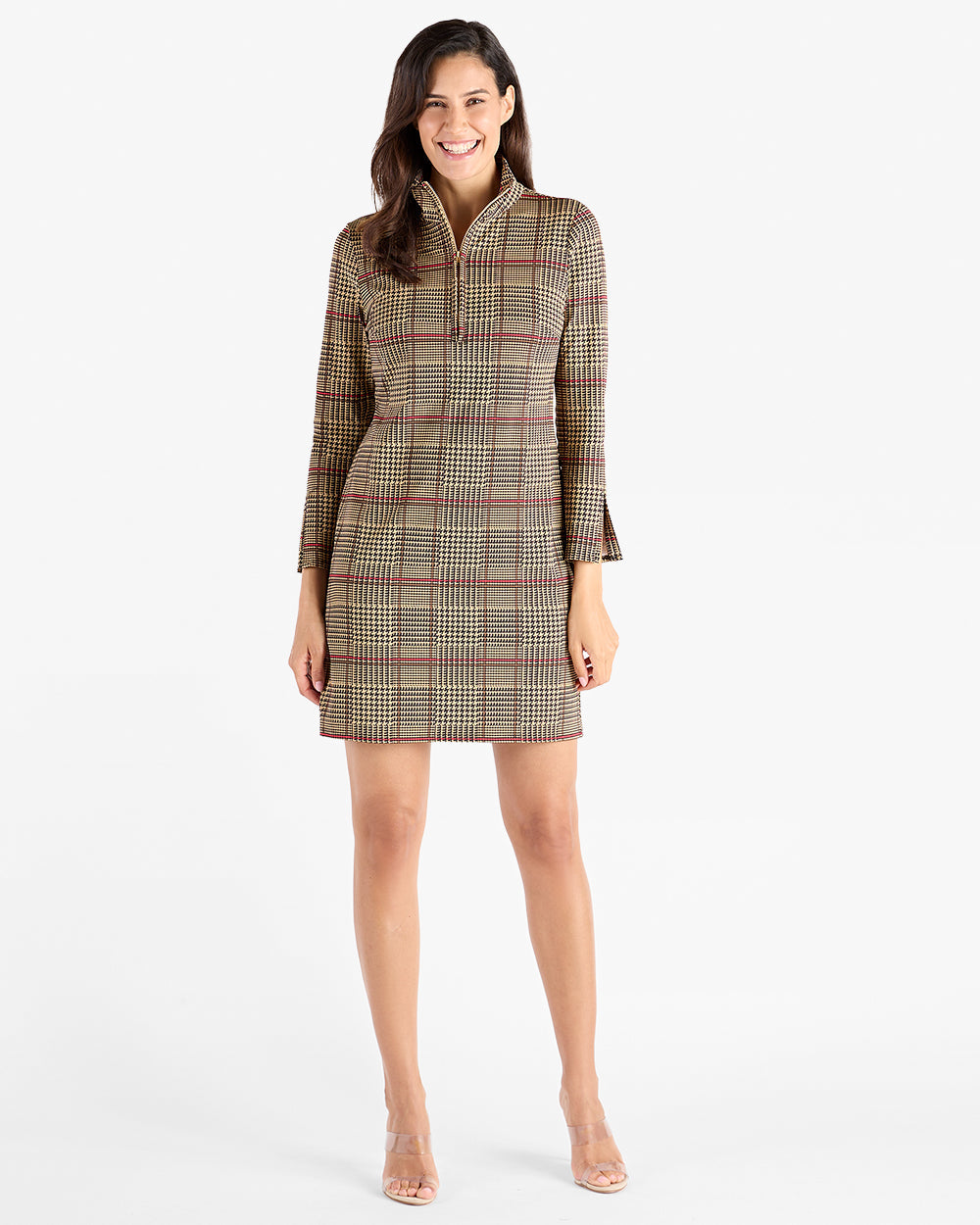 Jude Connally Anna dress in Glen Plaid Camel, view 5