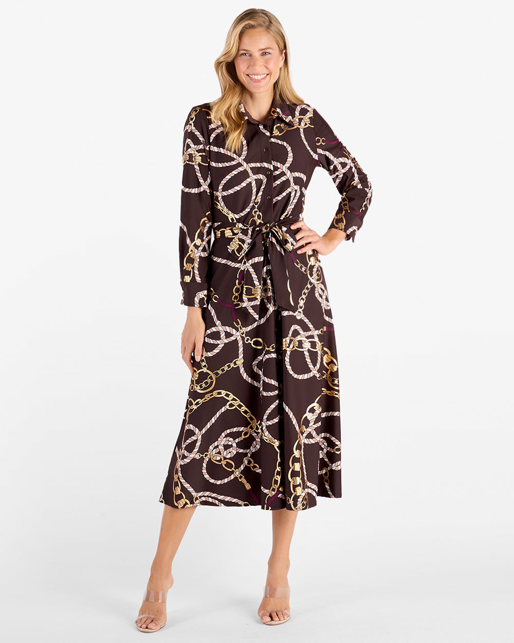 Jude Connally Kitty dress in Ribbons & Chains Espresso Gold, view 2