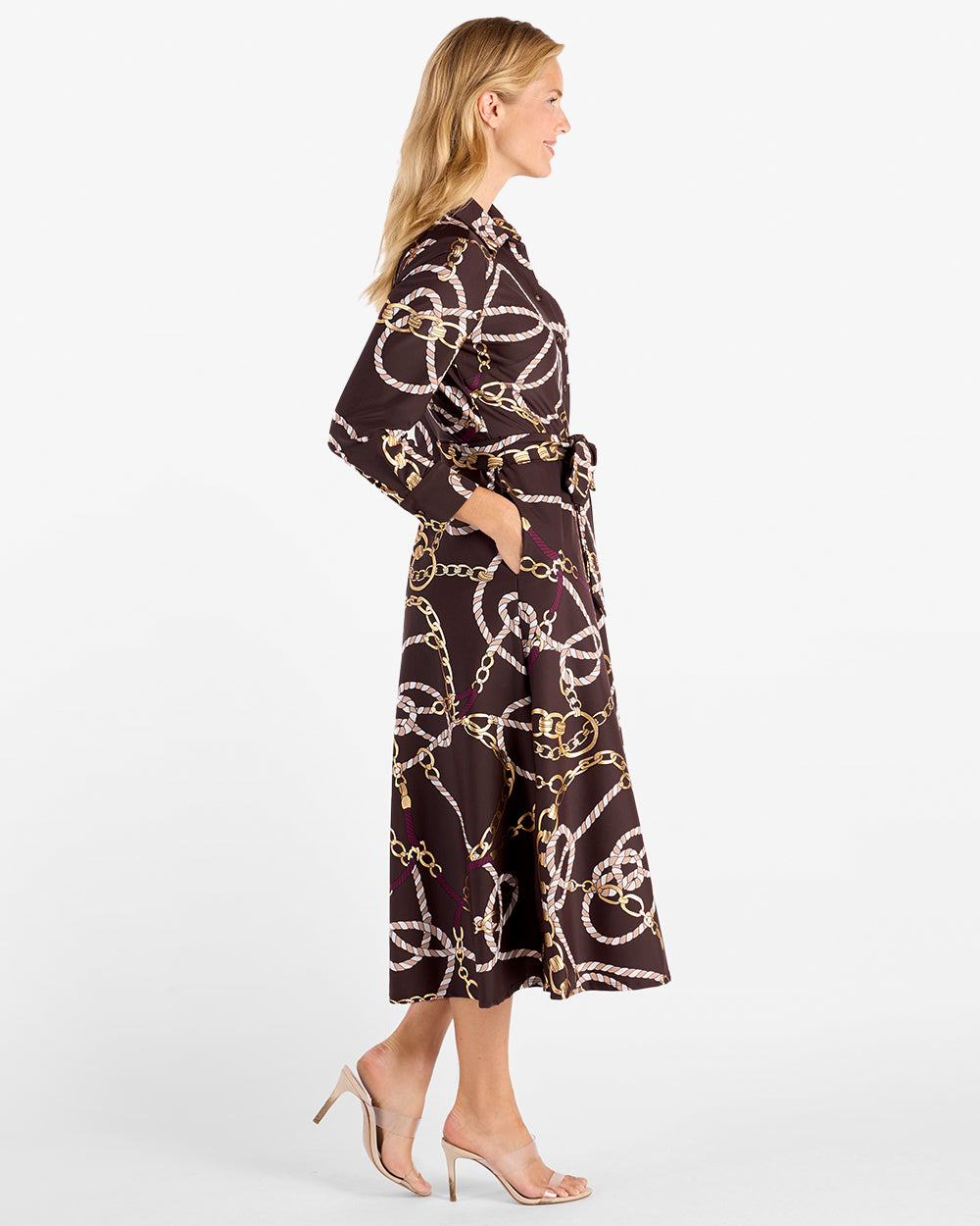 Jude Connally Kitty dress in Ribbons & Chains Espresso Gold, view 3