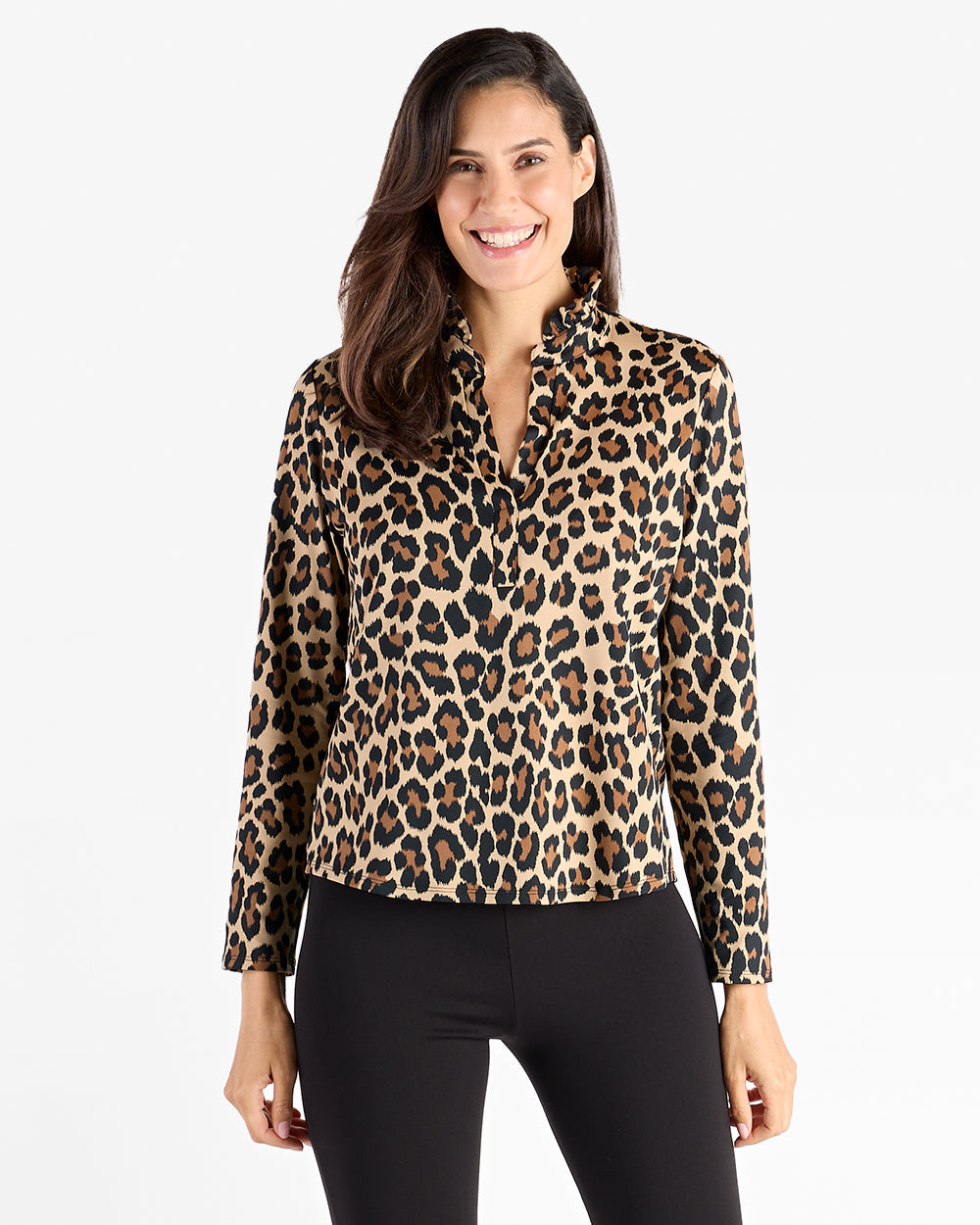Jude Connally Teri top in Large Leopard Brown Camel, view 2