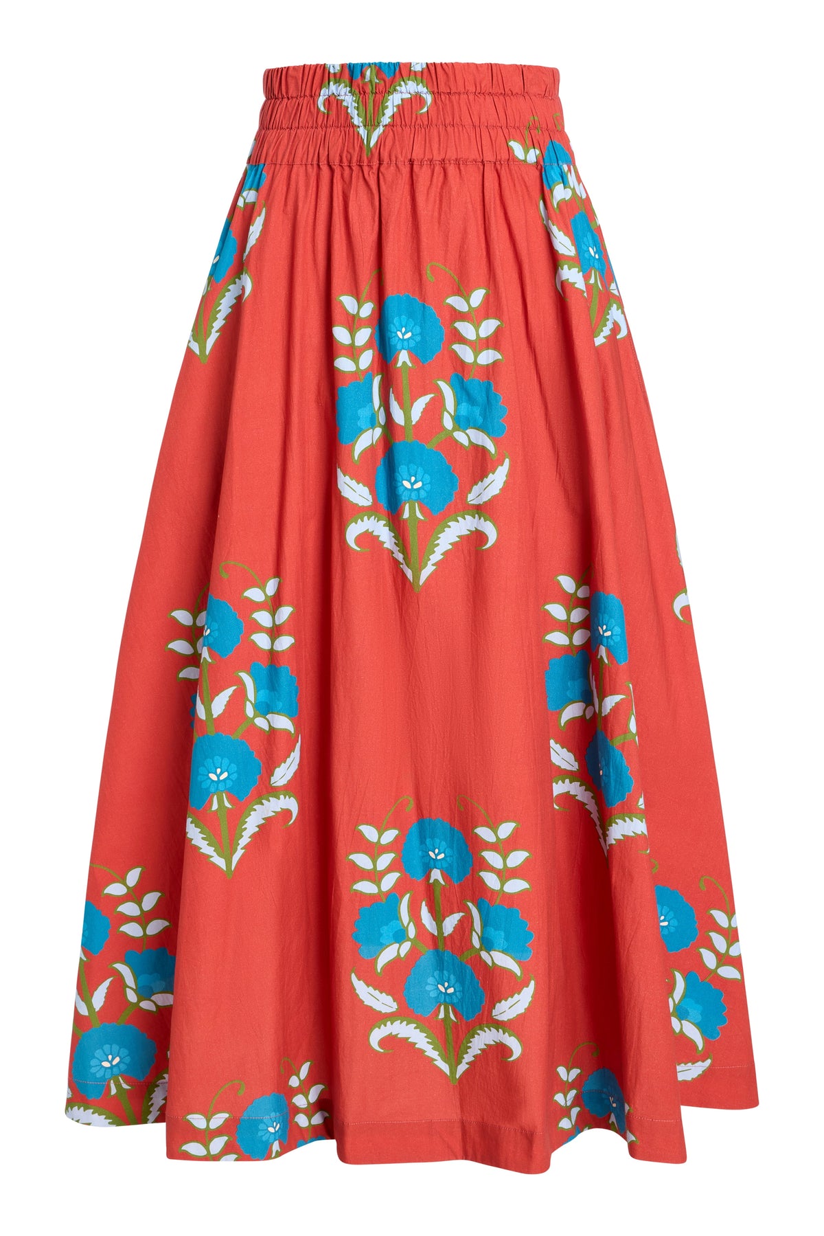 Livro Pavilion Skirt in Cinnaleaf, front view with floral print