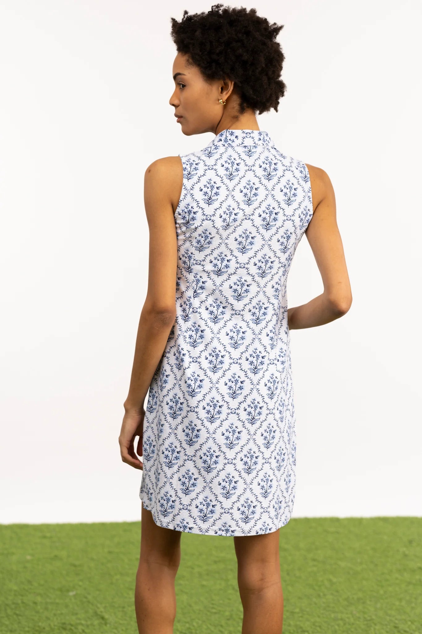 Katherine Dress in Cornflower Tile