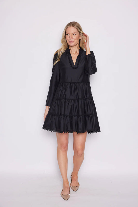 Sail to Sable Black Lace Trim Tunic Dress